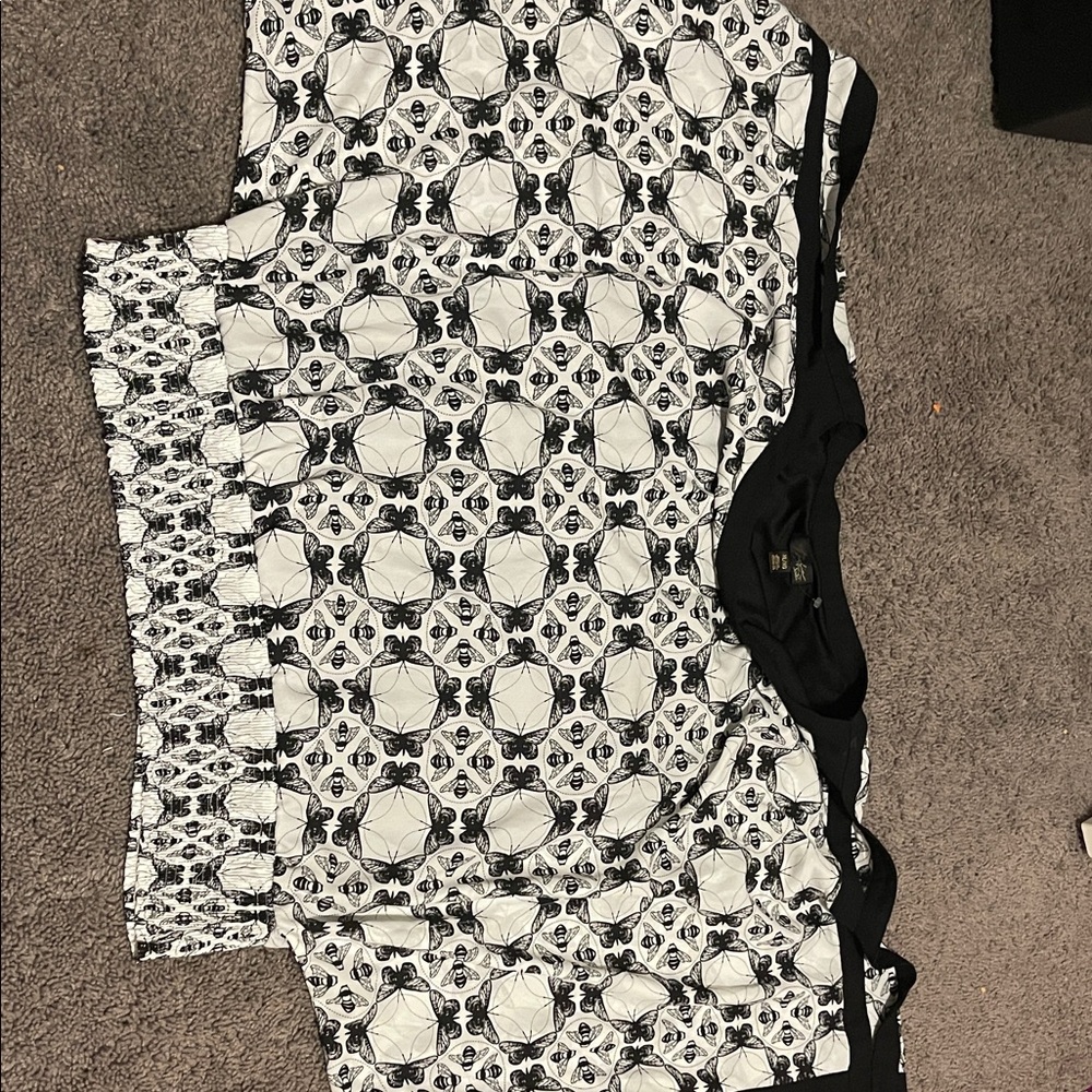 Black and White Patterned Shorts